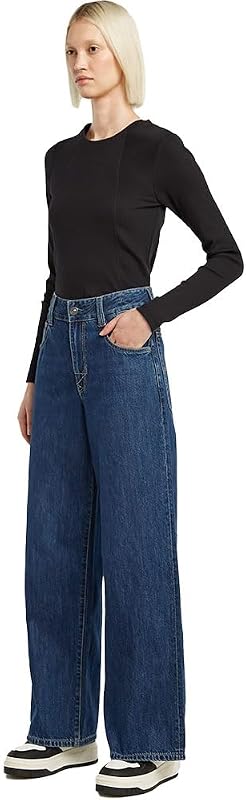 Calças baixas femininas Skater, Azul (Usado em Sentry Blue D25286-d536-G334), 29W / 34L