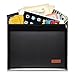 ENGPOW Fireproof Document Bag with Zipper Closure, Hook & Loop Seal, Portable Hanging Rope for Bank Money Cash Envelopes Office Home Important Legal File Passports Safe Storage (Black, 15 x 11 inch)