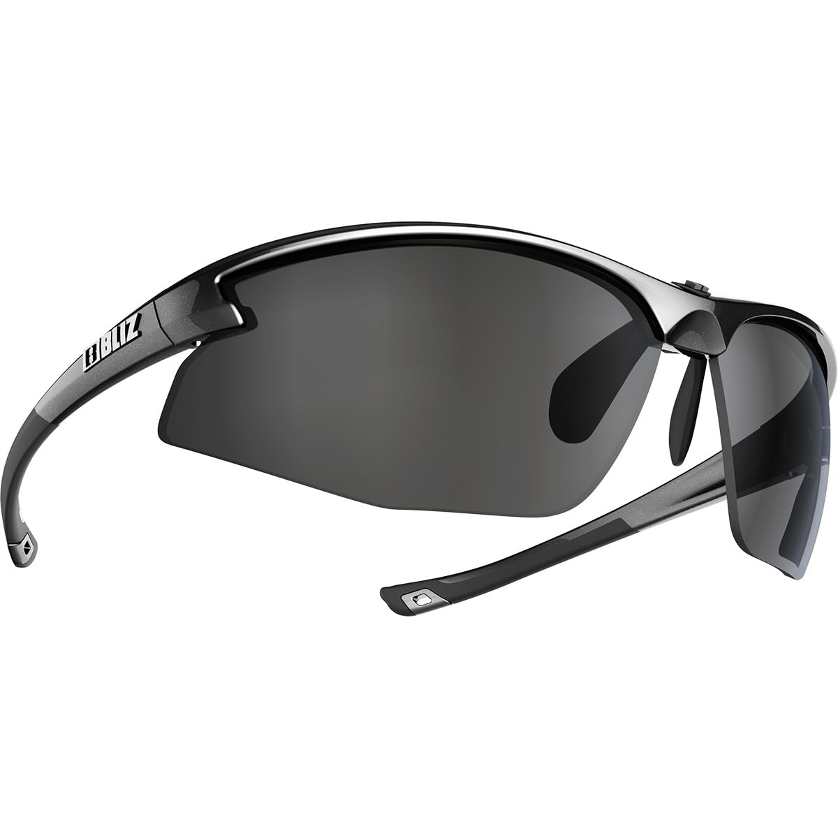 Bliz Men's 9060-10 Motion' Sports Sunglasses, Black with smoke silver mirror lens, One Size