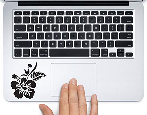 Hibiscus Flower Printed Trackpad Clear Vinyl Decal Sticker Compatible with Apple MacBook Pro Air 11