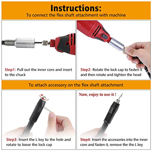 Flexible Shaft, Drillpro Flex Shaft for Rotary Grinder, Flexible Drill