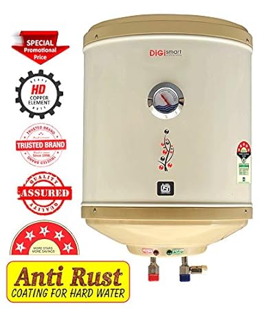 DIGISMART 25 LTR Storage 2 kva 5 Star Geyser with Temperature Meter, ABS TOP Bottom, HD ISI Element Amazon (Ivory)