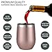 2 Pack Stainless Steel Wine Glass Tumbler with Lid, 12 oz Double Wall Vacuum Insulated Travel Tumbler Cup, Coffee Water Bottle Cup (Rose Gold)