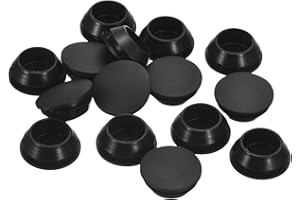 uxcell 15Pcs Silicone Plugs, Rubber Round Snap in Locking Hole Plugs for 18-19mm Hole, Hole Stoppers Waterproof Hole Plug for Metal Tube, Furniture End Caps Inserts, Black