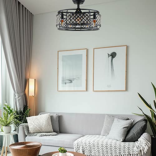 YYEHON Bladeless Ceiling Fan with Lights and Remote Control, Modern