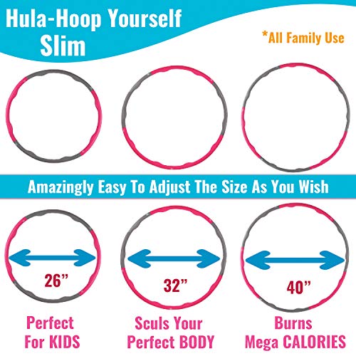 N1Fit Hula Hoop - The Original Adjustable Hula Hoops for Adults Blats Calories and is Foam Padded Weighted Hula Hoops Perfect for Exercise, Slim Waist, Weight Loss(2LB) Ideal Hula Hoop for Kids