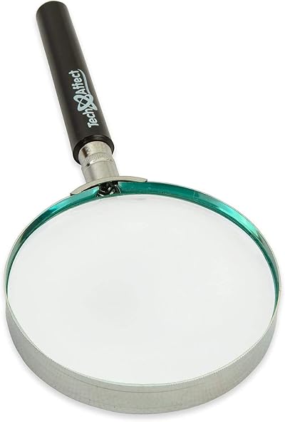 TechAffect Real Glass Magnifying Glass 75mm Reading Magnifier