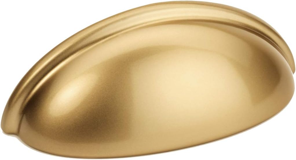Cosmas10 Pack 783GC Gold Champagne Cabinet Hardware Bin Cup Drawer Cup Pull - 3" Inch (76mm) Hole Centers