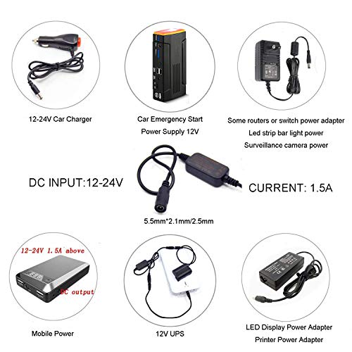DSLR EH-5 EH5A Power Adapter Charger Cable 12V-24V Step-down DC