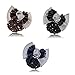So Beauty Women's Rhinestone Pleated Bowtie Snood Hair Net with French Barrette for Buns Black