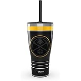 Tervis Traveler NBA Denver Nuggets - Night Game Triple Walled Insulated Tumbler Travel Cup Keeps Drinks Cold & Hot, 30oz with Straw Lid, Stainless Steel