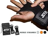 3 hole hand grips and gymnastics grips Great for pullups, Cross Training, weight lifting, chin ups, training, exercise, kettlebell, & more. (M, Black)