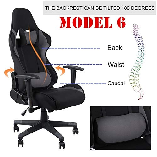 Ergonomic Gaming Chair with Headrest and Lumbar Massage Support,Racing Style PC Computer Chair Height Adjustable Swivel,F