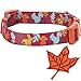 Blueberry Pet Thanksgiving Fall Fun Enchanting Squirrel Designer Adjustable Dog Collar with Maple, Medium, Neck 14.5