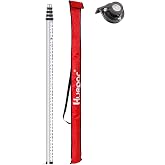 Huepar 16 - Foot Aluminium Grade Rod -8ths 5 Sections Telescopic with Bubble Level - Waterproof Soft Carrying Bag Included GR5