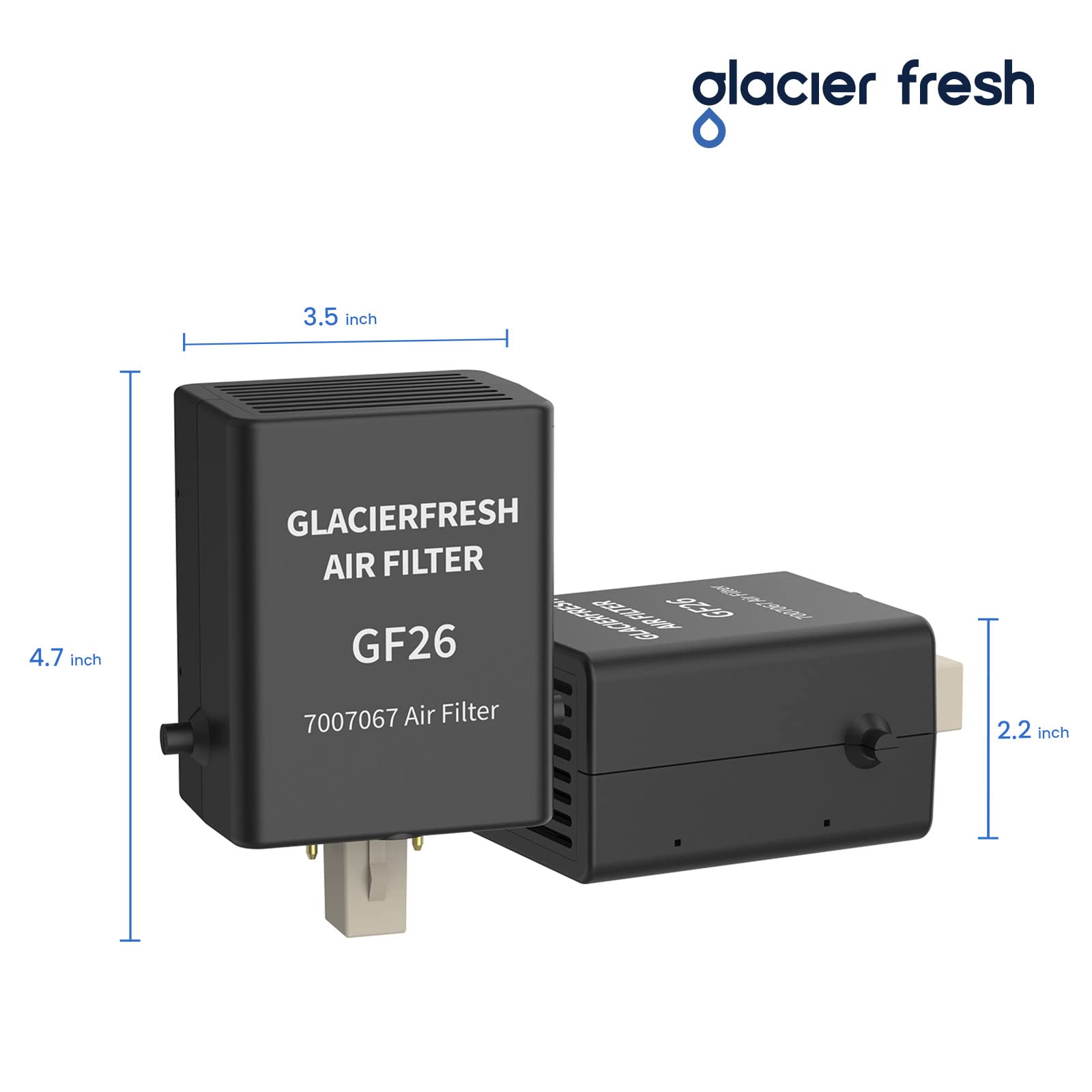 GLACIER FRESH Replacement For Sub-Zero Refrigerator Air Purification Cartridge 7042798, 7007076, 7007067 Air Filter (2 Pack)