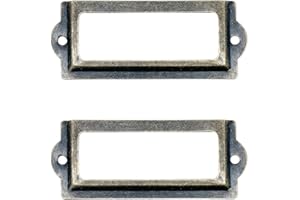 Adiyer [24 Pack] Antique Bronze Office Library File Drawer Cabinet Card Tag Label Holder Metal Frame 83mm x 30mm