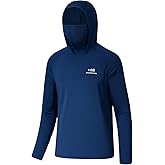 BASSDASH Youth UPF 50+ Hooded Shirts with Mask UV Neck Gaiter Sun Protection Long Sleeve T Shirt for Fishing Swim