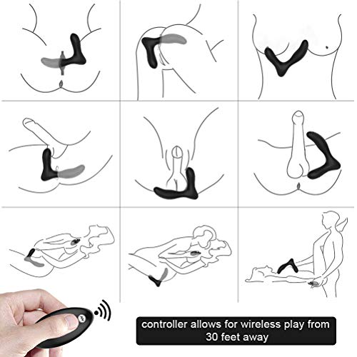 Vibrating Prostate Massager 2 Powerful Motors 10 Vibration Modes for Anal Pleasure, PALOQUETH Waterproof Anal Vibrator Male Sex Toy Rechargeable Prostate Stimulator Wireless Remote Upgraded - Thumbnail 2