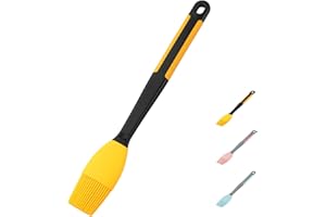 TUYOTUE Silicone Basting Pastry Brush - Extra Long Silicone Basting Brush for Grilling 2inch Wide,Heat Resistant Brushes Spread Oil Butter Sauce Marinade for Cooking Baking BBQ (Yellow 1)