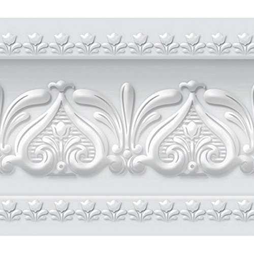 Royal Tulip Peel and Stick Wall Border Easy to Apply (Neutral Gray)