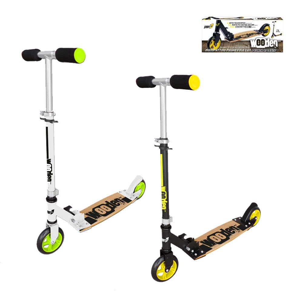 Mandelli 8005586201362 Wooden Scooter with Wooden Base, Assorted Colours