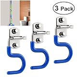 NUOLUX Mop Holder Broom Holder S-Type Wall Mounted Organizer Brush Storage Hanger 3pcs