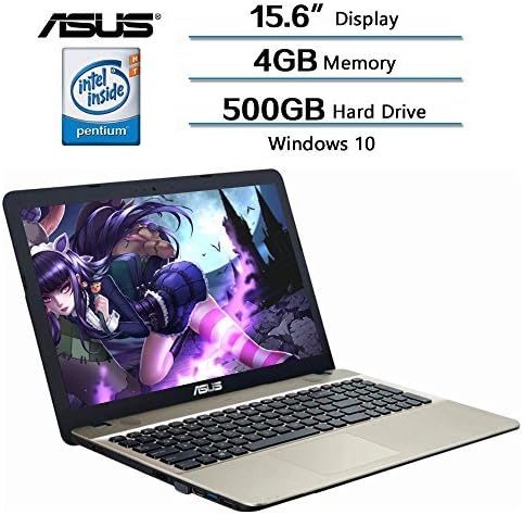 Asus Flagship High Performance VivoBook Max 15.6” HD laptop, 4GB DDR3L SDRAM RAM, 500GB HDD 5400RPM, Intel Quad Core Pentium N4200 Processor up to 2.5 GHz, Intel HD Graphics 500, Windows 10