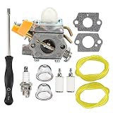 Hipa 308054043 Carburetor + Carb Tool Tune Up Kit for Homelite Ryobi RY09800 RY28021 RY28041 RY28065 UT32601 UT32601A UT32605 UT32651 UT32651A UT32655 26cc Strting Trimmer Brushcutter