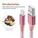 iPhone Cable,XUZOU Lightning Cable 3Pcks 3FT USB Charger Syncing and Charging Cable Data Nylon Braided Cord for iPhone 7/7 Plus/6/6 Plus/6s/6s Plus/5/5s/5c/SE and More(Pink&White)