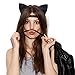 Mudder 4 Pieces Glitter Cat Ear Headbands Kitty Headbands Cat Ear Hair Hoops for Daily Wearing and Party Decoration