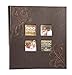 Kleer-Vu Photo Embroidery Leather Collection, Holds 500 4x6 inches Photos, 5 Per Page - Brown.