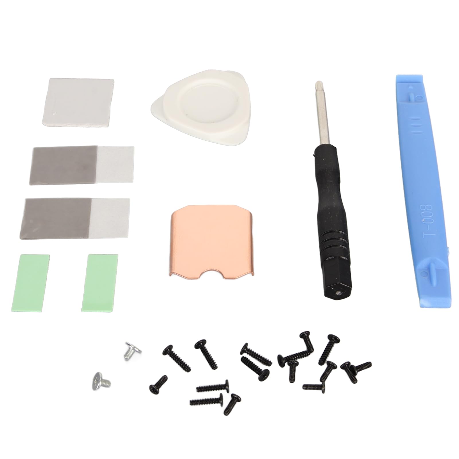 for Steam Deck SSD Heatsink Thermal Pad, M.2 2230 NVME SSD Copper Heat Sink Cooling Thermal Paste, Back Cover, Opening Tool Replacements Screwdriver Repair Kit
