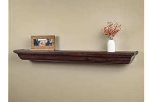 MANTELSDIRECT 60 Inch Floating Fireplace Mantel Wood Shelf in Chocolate - Colton from Mantels Direct | Wooden Rustic Wall Shelf Perfect for Décor and Electric Fireplaces
