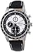 Seiko White Dial Chronograph Black Leather Mens Watch SNDD93