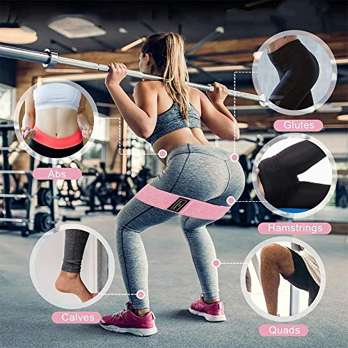 ANDSTON Resistance Bands for Legs and Butt, Non-Slip Elastic Fitness Booty Bands, Fabric Workout Bands Exercise Loops Bands Hip Bands for Women Body Stretching, Yoga, Pilates (3 Pack)
