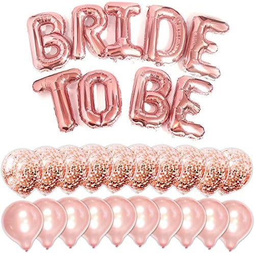 Big Bride to BE Balloons Rose Gold 16" Letters Banner - Bachelorette Party Decorations Set - Hen Party Supplies and Favors - Bridal Shower and Hen Party Decorations Kit