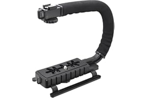 Aluminum Mini Folding Bracket for Canon VIXIA HF R800 (Accommodates Microphones Or Lights)
