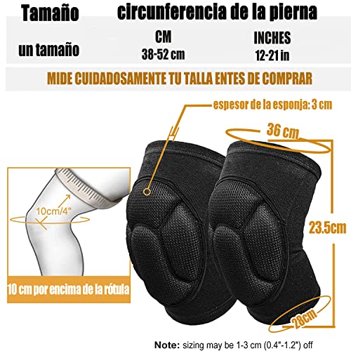 Rodilleras Voleibol, Rodilleras Deportivas, Rodilleras de Esponja Gruesa, Rodilleras Transpirables para Prevención de Colisiones para Deportes al Aire Libre, Correr, Gimnasio, Baloncesto (1 par)