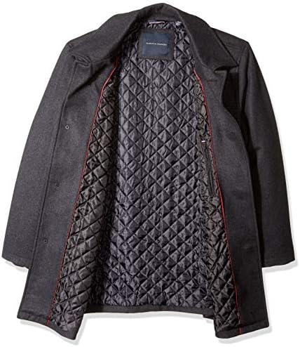 tommy hilfiger men's wool melton walking coat