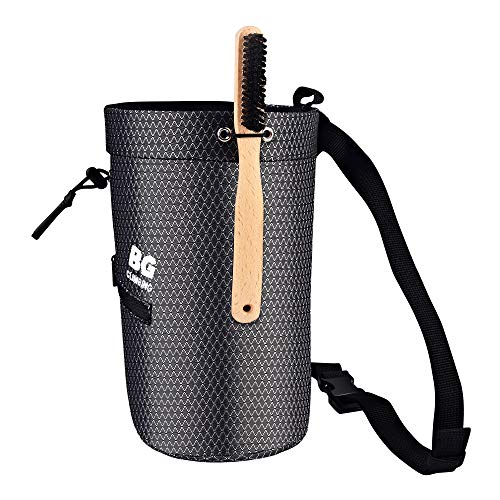 BG Climbing Chalk Bag XL with 2 Zippered Pocket and Elasticated Waistband Designed for Climbing, Bouldering or Big wall; Zippered pocket for large phone (iPhone XS MAX / Galaxy S10 Plus) - Thumbnail 3