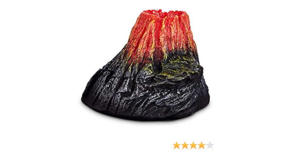 imagitarium bubbling led volcano aquarium ornament