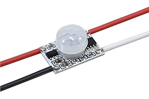 HCSM Motion Sensor Switch, DC 3.7v to 24V 4A PIR Motion Sensor for LED Lights, Mini Infrared Sensor Switch That can be Built into The Light bar or Box (1 Piece 1522）,1piece 1522