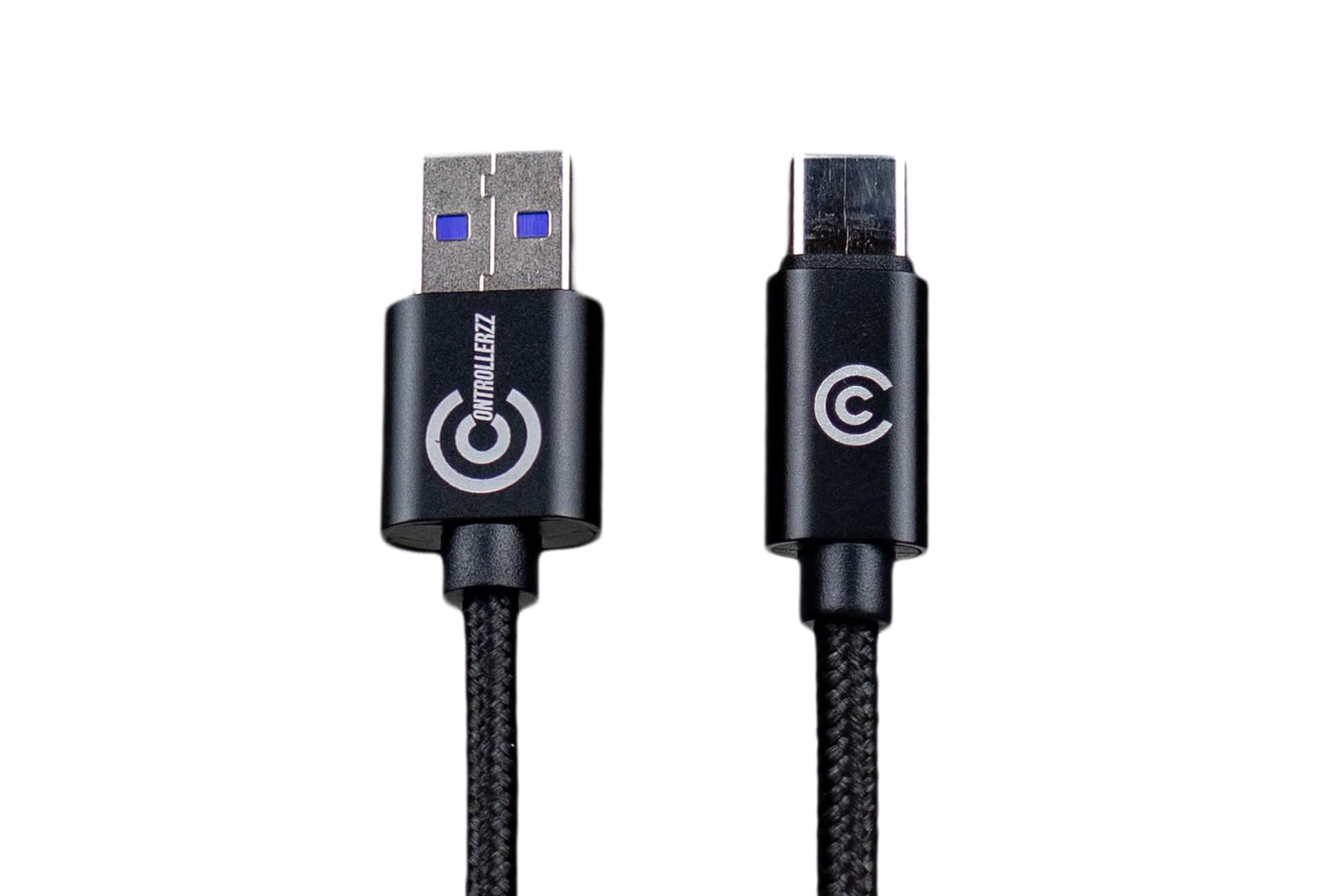 Custom Controllerzz Braided USB-C Cable - 9 Feet / 3 Meters - Connection & Charging Cable for Xbox Series X/S Controllers, PS5 Controllers, Elite Series 2 Controllers