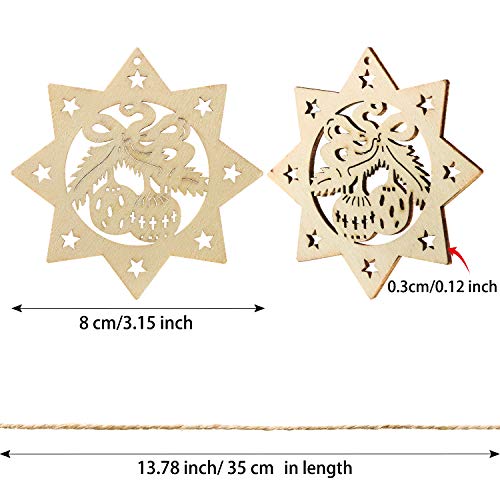 Blulu 50 Pieces Unfinished Wood Snowflake Ornaments Christmas Wooden Snowflakes Embellishments Xmas  - //coolthings.us