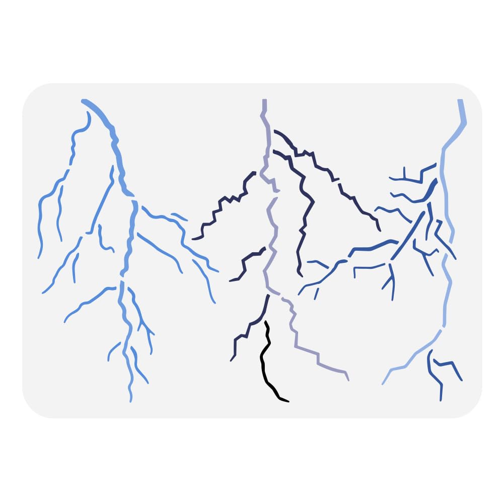 FINGERINSPIRE Lightning Painting Stencil 21x29.7cm Plastic PET Lightning Pattern Drawing Template for Painting Nature Theme on Wood Fabric