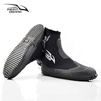 Accrie Outdoor Recreation Product 5mm Neoprene Scuba Diving Boots Water Shoes Winter Cold Proof High Upper Warm Fins Spearfishing Shoes Black L(41-42)