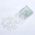 3/8'' Square Mosaic Tiles Transparent Clear Glass Tiles Bulk 200 Pieces for DIY Crafts and Home Decoration (1.0 x 1.0CM)