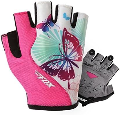 aiqi DuShow Women Half Finger Cycling Gloves Gel Pad Cycling Gloves Fingerless Anti-Slip Shock-Absorbing Bike Short Gloves
