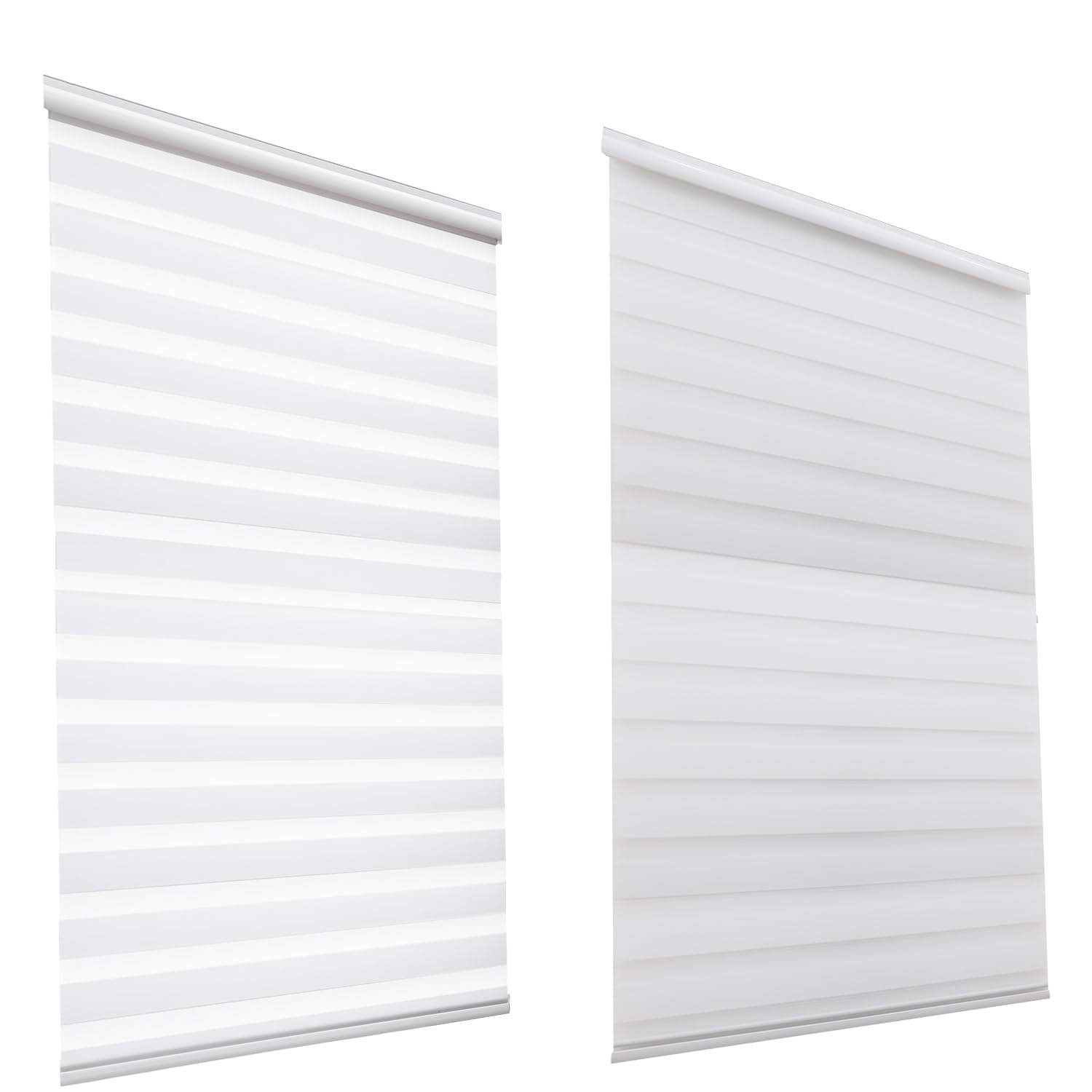 HSYLYM Day and Night Exquisite Office Shades Double Fabric Dust Proof Blackout Zebra Window Roller Blinds (Width 120cm x Length 150cm,White)